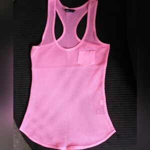 Pink Mesh Racerback Tank Top